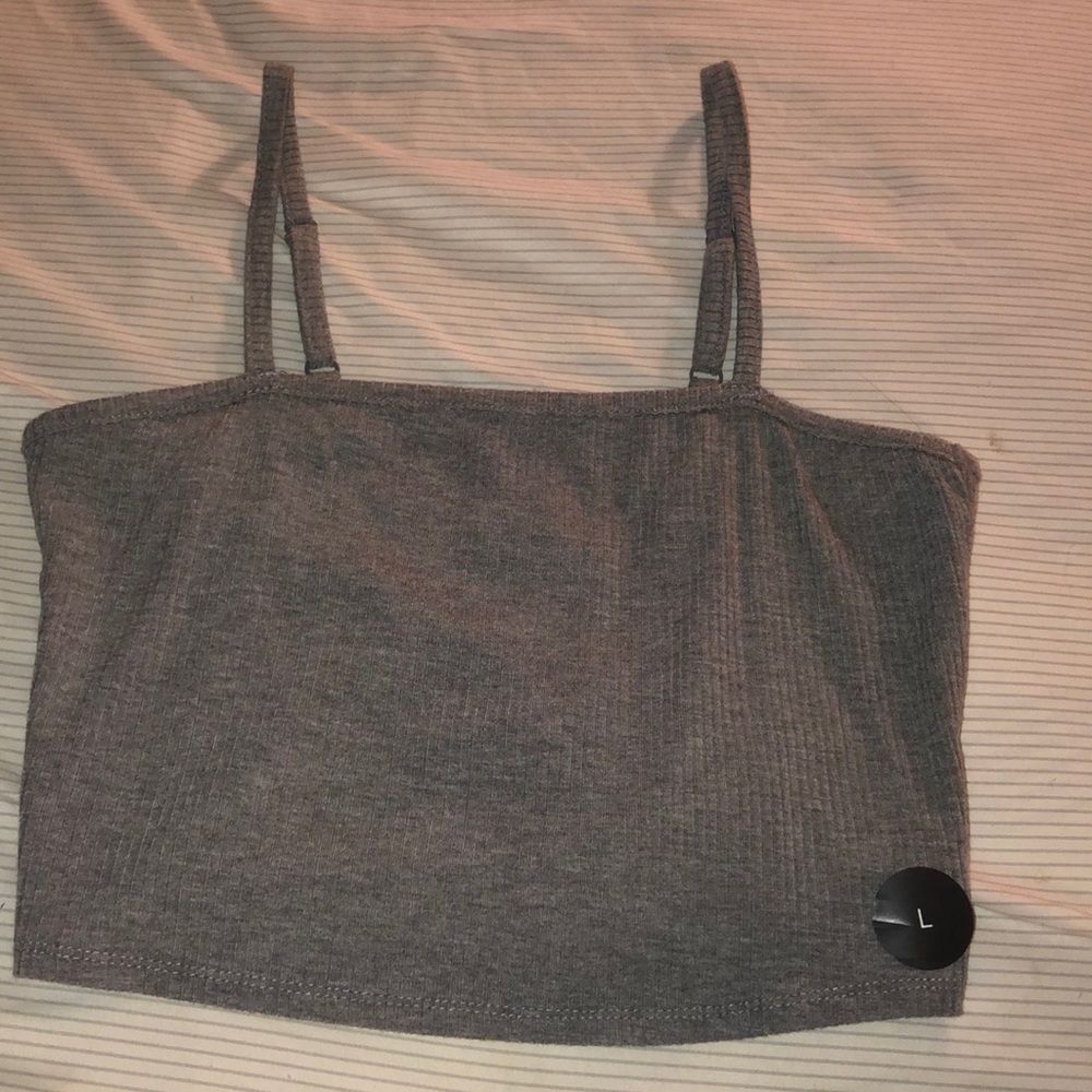 Gray Crop Tank Top